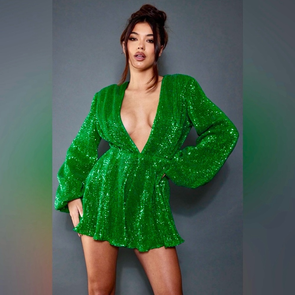 Green Sequin Jumpsuit